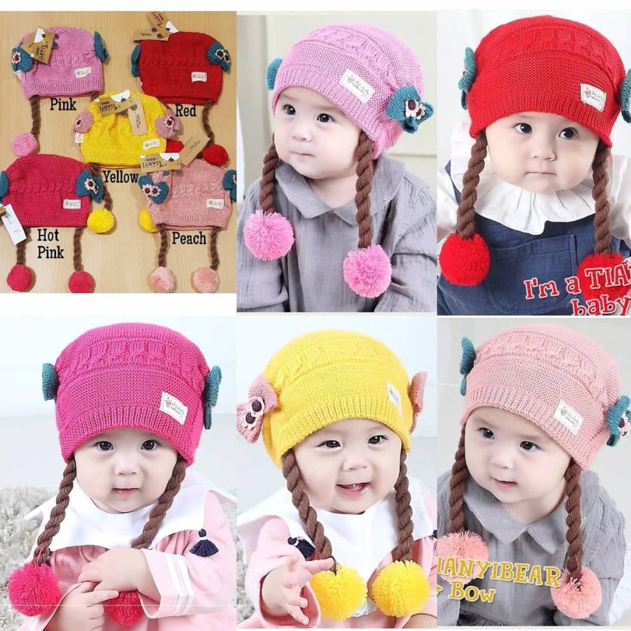 TOPI RAMBUT KEPANG BABY HAT WIG TOPI BAYI RAMBUT KEPANG PITA - Bayi Online Shop