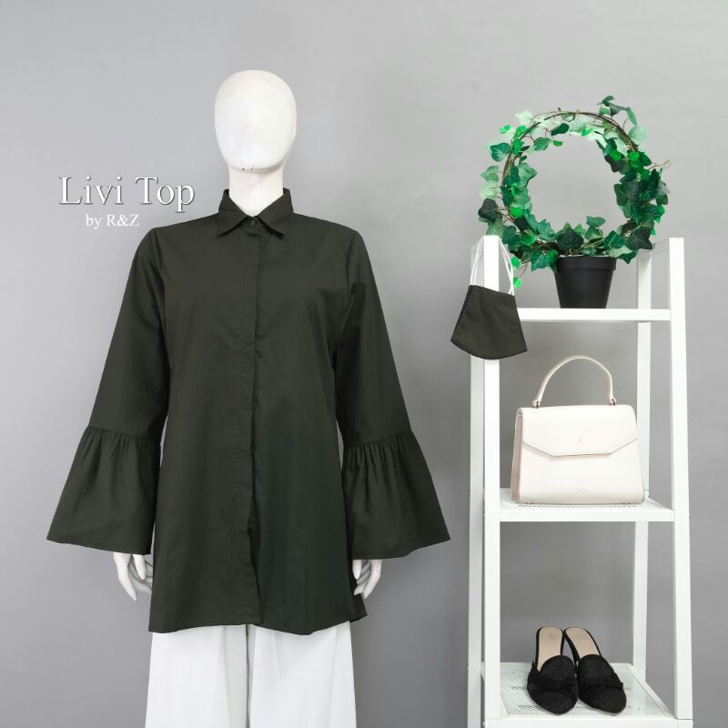 Livi Top Army [BLOUSE WANITA]