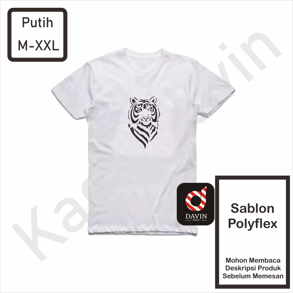 Kaos Davin - Kaos Distro Pria Wanita TIGER / MACAN Bayar Di Tempat COD /  Kaos Tulisan Lucu / Kaos U