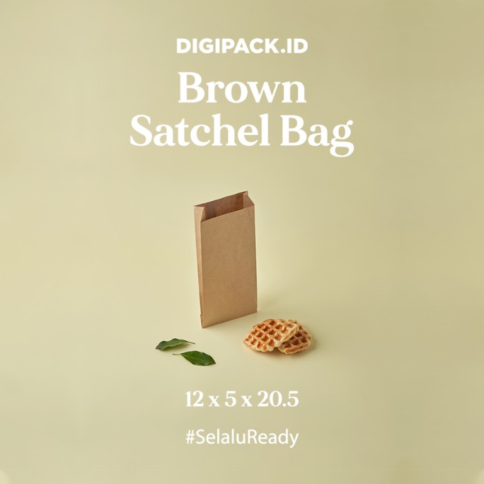 

✨ BISA COD ✨ [Digipack] Brown Satchel Bag 12 x 5 x 20.5 | Kantong Kertas Roti Snack