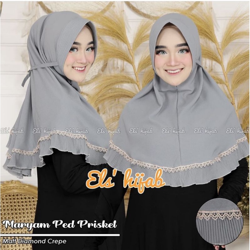 TERBARU!!!!BERGO MARYAM PET REMPEL PLISKET RENDA BAWAH FULL/HIJAB MARYAM PET ANTEM TALI RENDA BAWAH