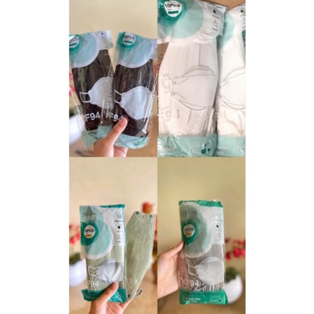 Masker Kf94 EVO Hitam Putih Matcha Pink Grey isi 10 Masker Hitam
