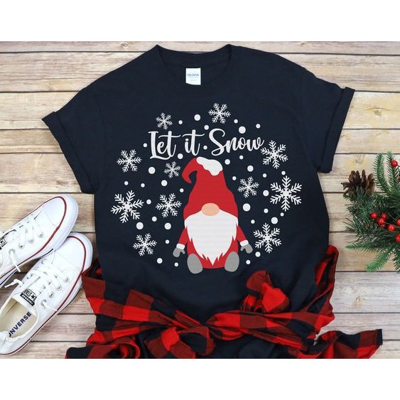 MYSTIQUE.ID-BAJU KAOS NATAL LET IT SNOW T-SHIRT LUCU DAN AESTHETIC