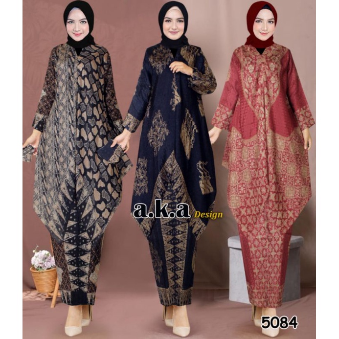 A.k.a design 5084 - SETELAN ROK HAJRAH BATIK VISCOSE PREMIUM - BAHAN VISCOSE SEMI SUTRA - PAKAIAN BA