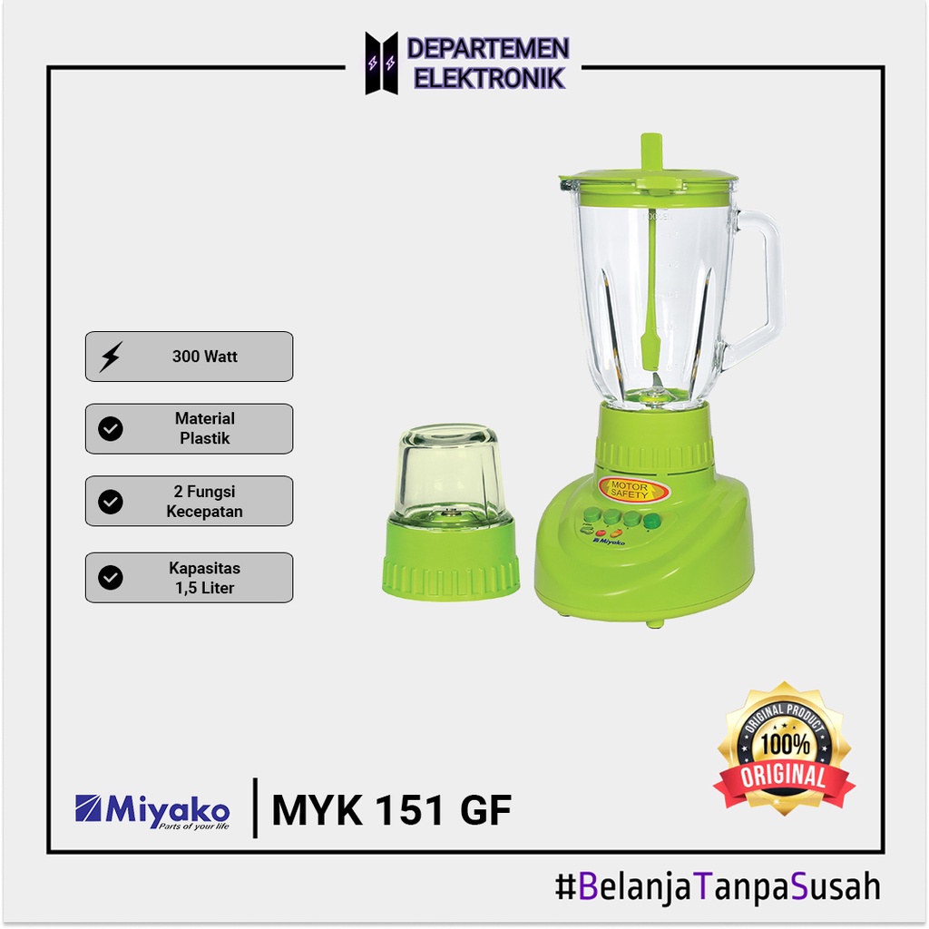 Miyako BL 151 GF Blender Glass 1 Liter 2 in 1 MURAH BANGET / GARANSI RESMI