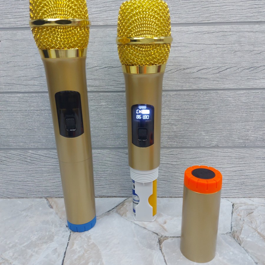 Double Mic Profesional Wireless Microphone mic tanpa kabel brain power mkf 02 (isi 2) ~ Bisa COD | FMS