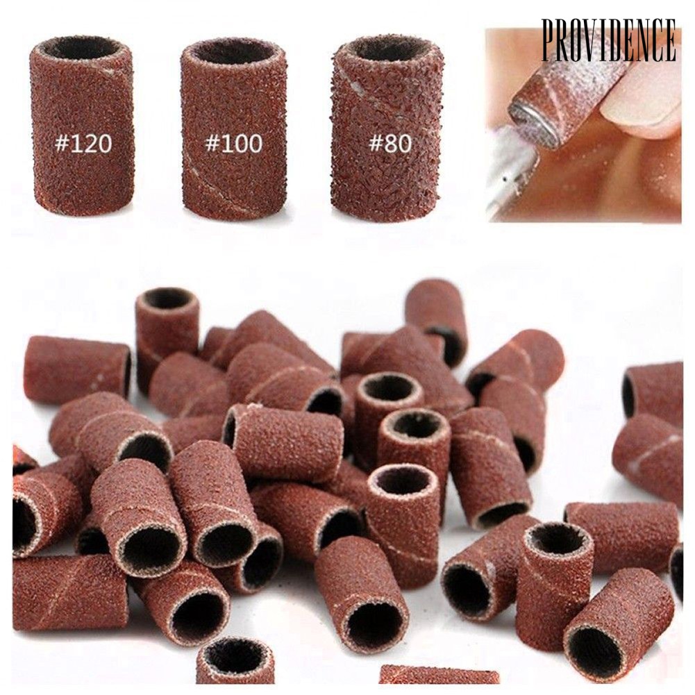 Providence 100Pcs Polisher Machine Bits Drill Grit Sanding Band Grinding Ring Nail Art Tool