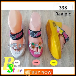 Sandal Wedges Karet Tali Silang Eire Korean Import Murah Sandal Wedges Karet Tali Silang Eire Korean Import Murah