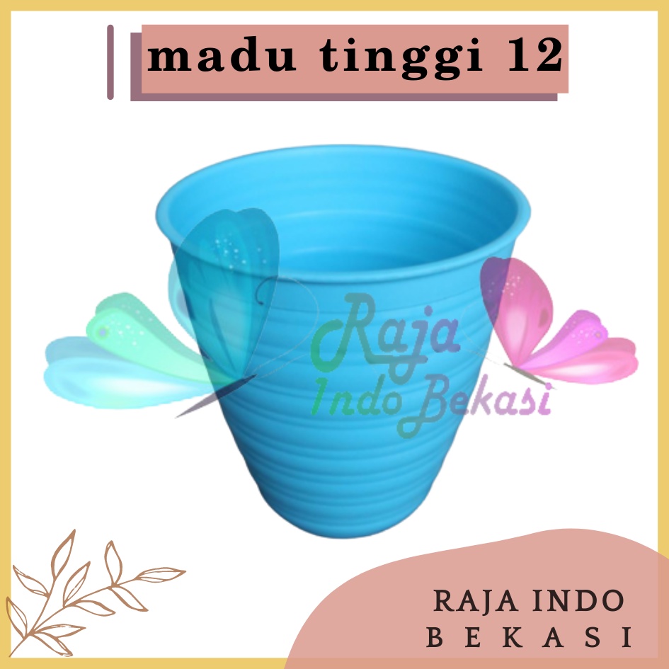 Pot Tawon Pirus 12 Cm Merk Madu Warna Pink Biru Hijau Motif Tawon Pot Plastik 12cm Pot Vas Bunga