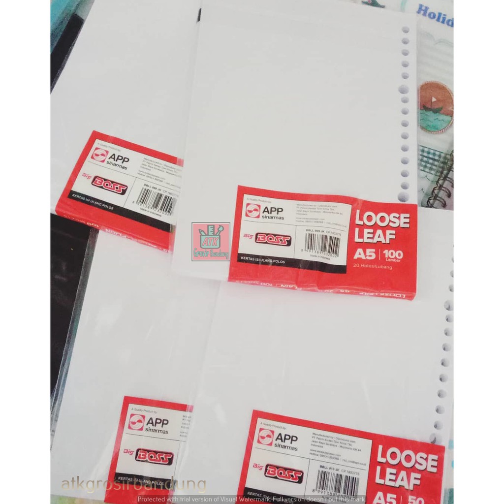 

Kertas Binder Big Boss Loose Leaf Polos Plain A5 100 Lembar