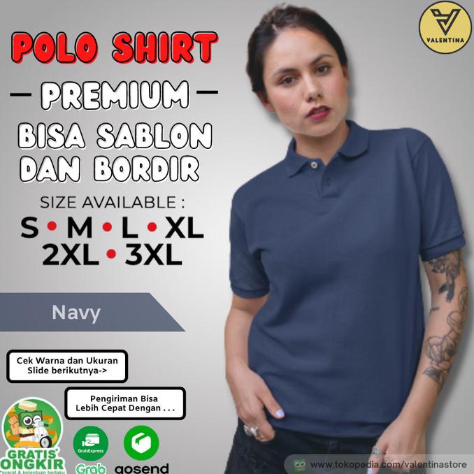Kaos Kerah Wanita Original Polo Shirt Wanita Kaos Polo Wanita Navy Termurah