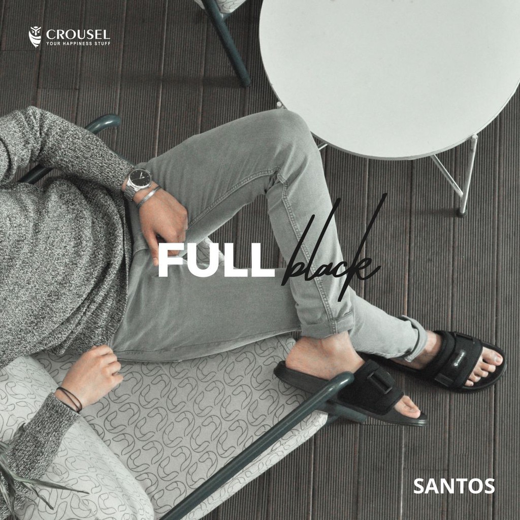 Crousel Sandal slop Casual \ Unisex - Santos Full Black-6