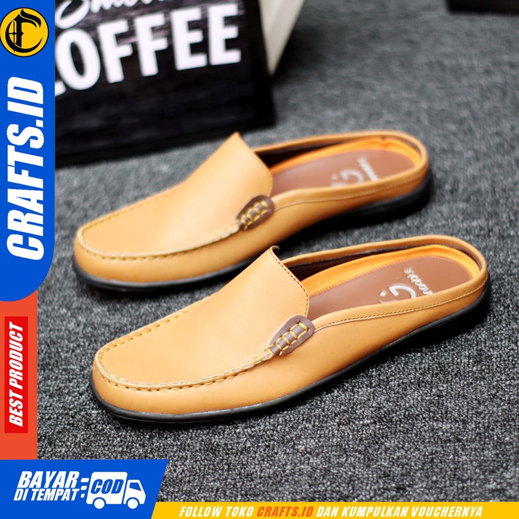 Crafts Kakaroto - Sepatu Sandal Bustong Casual Kulit Asli Pria