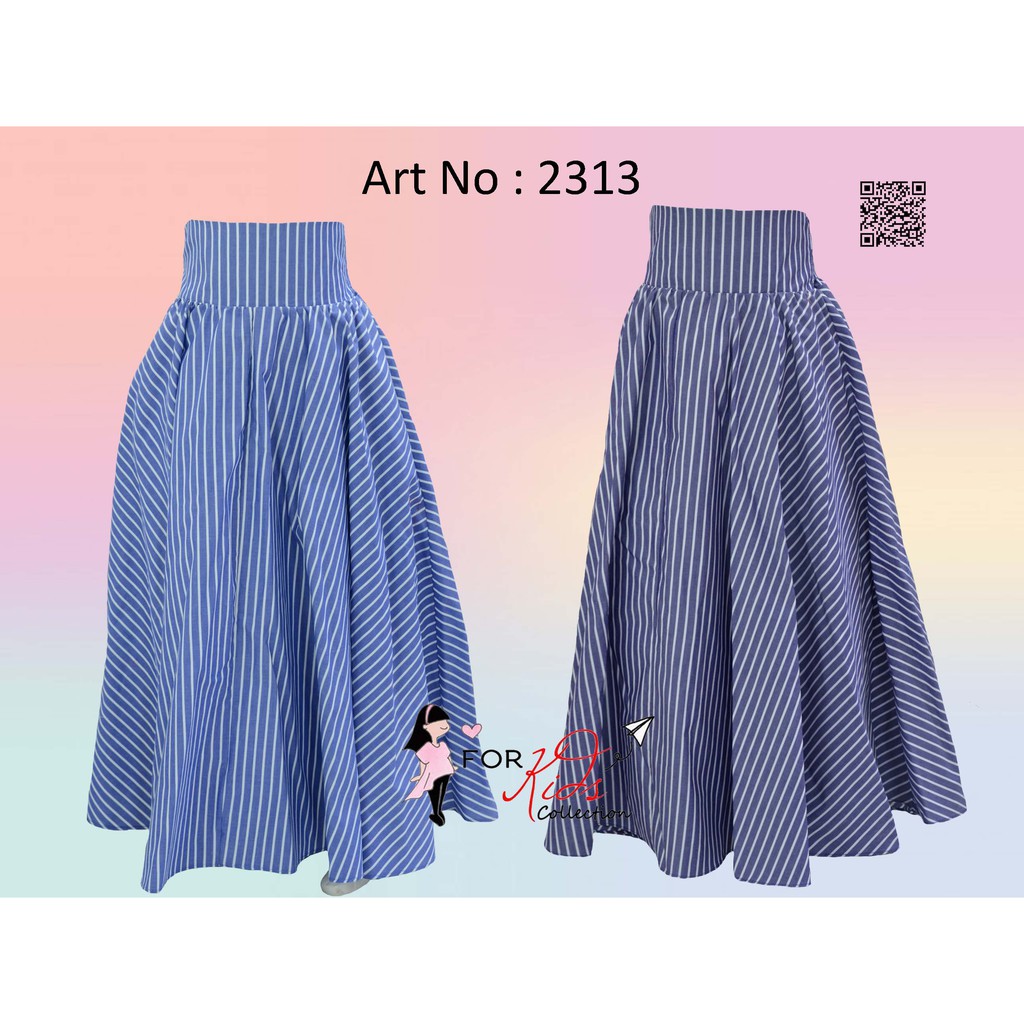 Rok Circle Panjang anak Perempuan motif salur