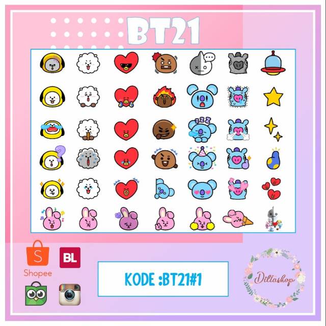 

[BT21] Sticker Print and Cut BAHAN CROMO Murah (Cutting Menggunakan Mesin Dijamin Rapi)