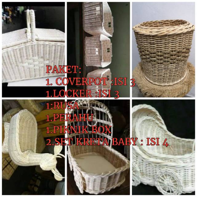 Keranjang rotan hantaran seserahan set