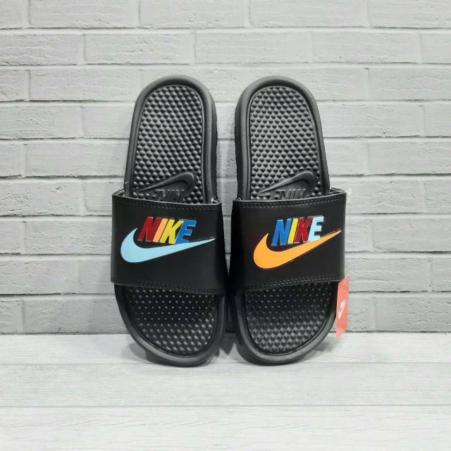 multicolor nike slides