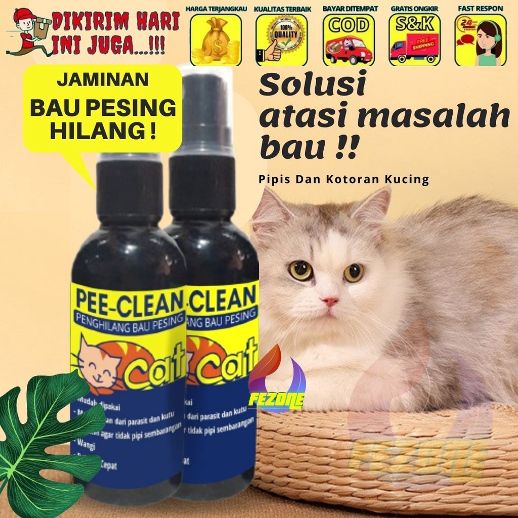 PEECLEAN Penghilang Bau Pesing Pipis dan Kotoran Kucing Anjing Kelinci Disenfektan Kandang Hewan ORIGINAL PEE CLEAN FEZONE