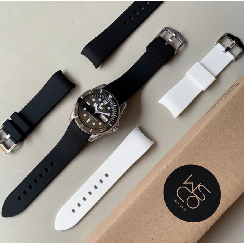 Rubber Curved Strap Tali Jam Tangan Karet Curved End