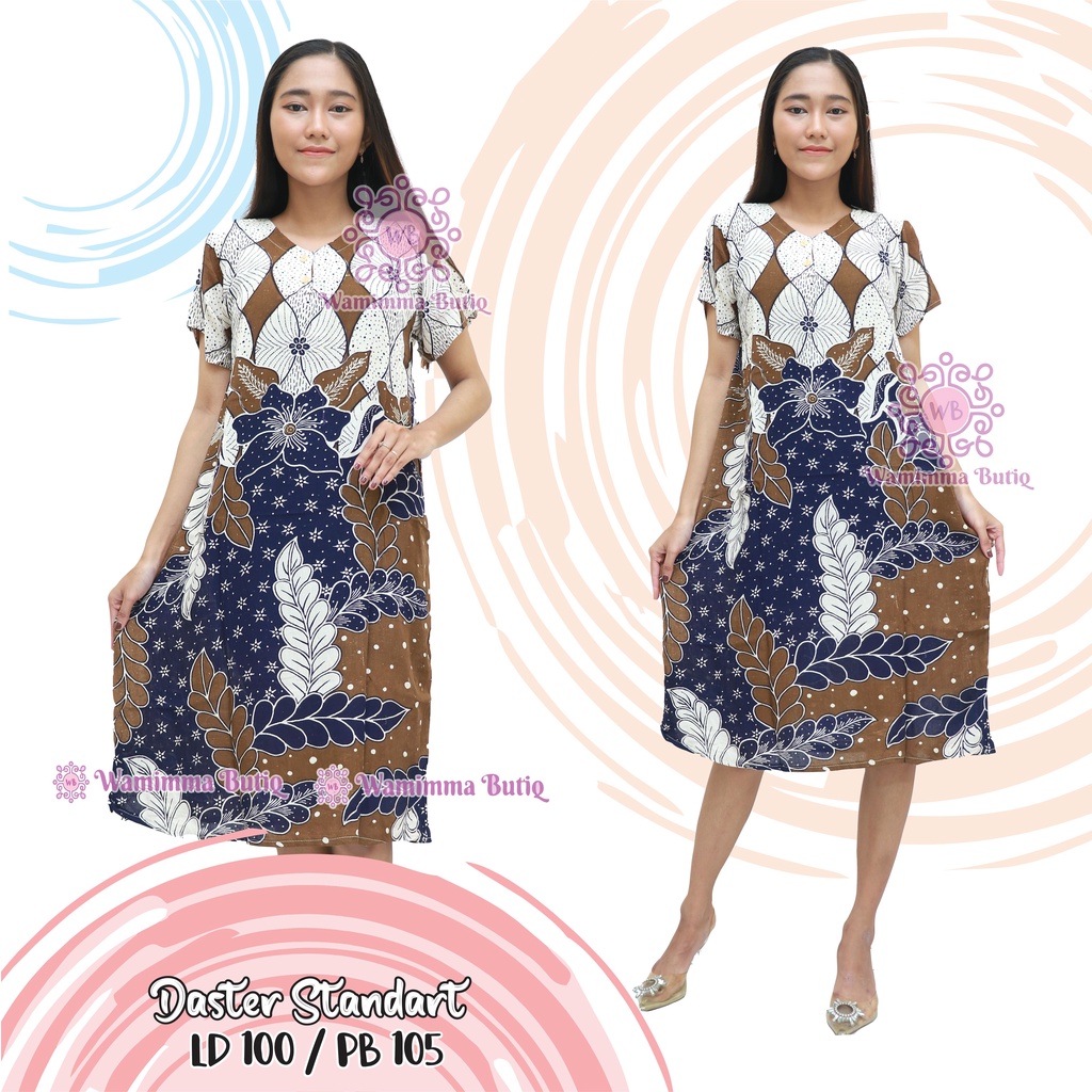 Daster Batik Murah Baju Tidur Batik Murah Adem Nyaman Daster Batik Pekalongan Daster Yukensi-Gazalia-Biru