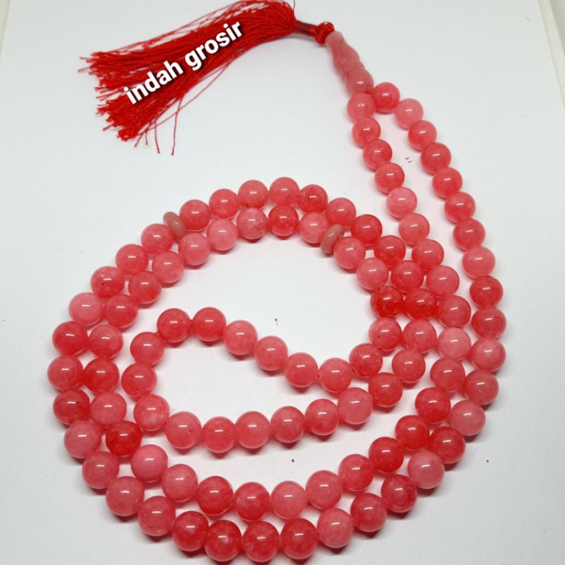 TASBIH BATU PINK ROSE QUATRZ 10MM 99BUTIR SPESIAL