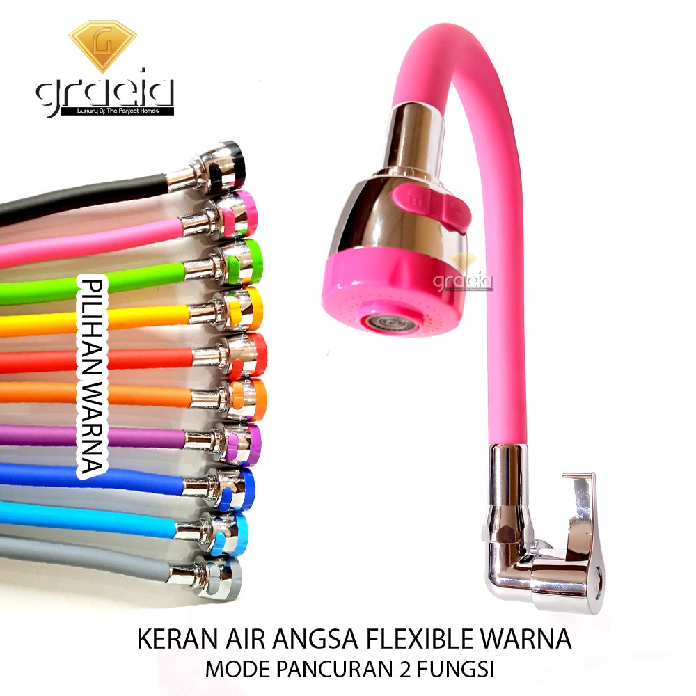 Kran Cuci Piring Flexible Color 1/2 Inch Kran Sink Tembok / Kran Air Flexible warna 1/2 inch / Kran Sink Wastafel / Keran Air