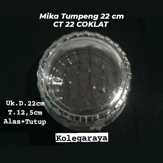 Mika Kue Tart Mika Tumpeng Bulat CT22 Warna Coklat Isi 10PCS Alas dan Tutup