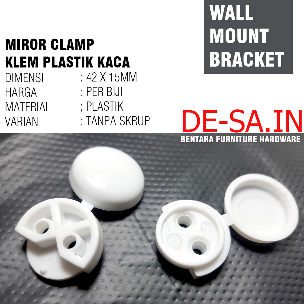 18MM Klem (Plastik/Besi)  Kaca Cermin - Tahanan Penjepit Sudut Cermin