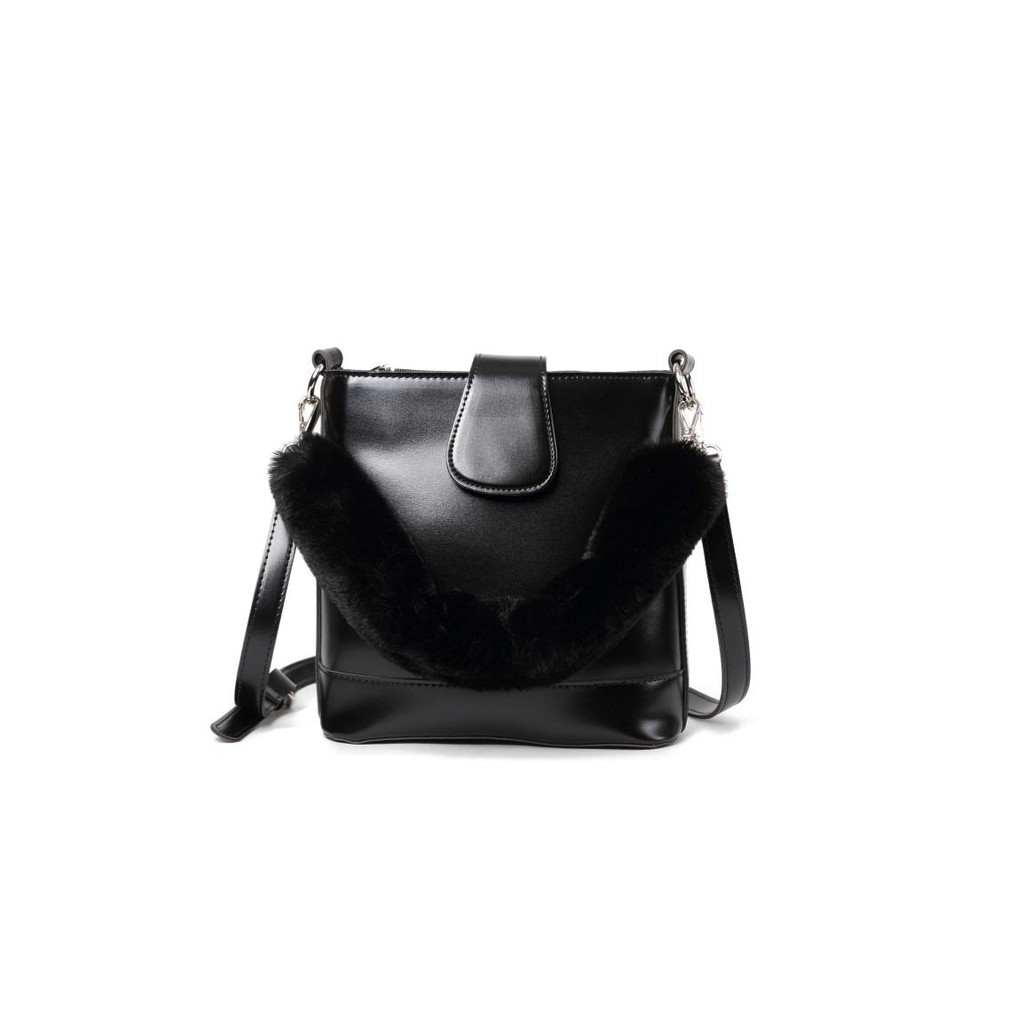 Adler Lavina Korea Tas Wanita Leather Black Shoulder Bag  Ad8635