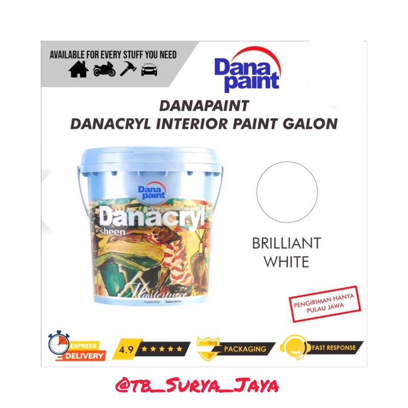 CAT TEMBOK DANACRYL SHEEN DANAPAINT 2.5 LITER PUTIH