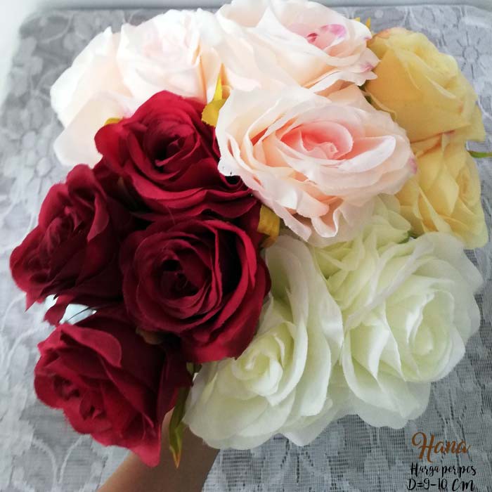 Bunga mawar plastik dekorasi/bunga plastik artificial-1