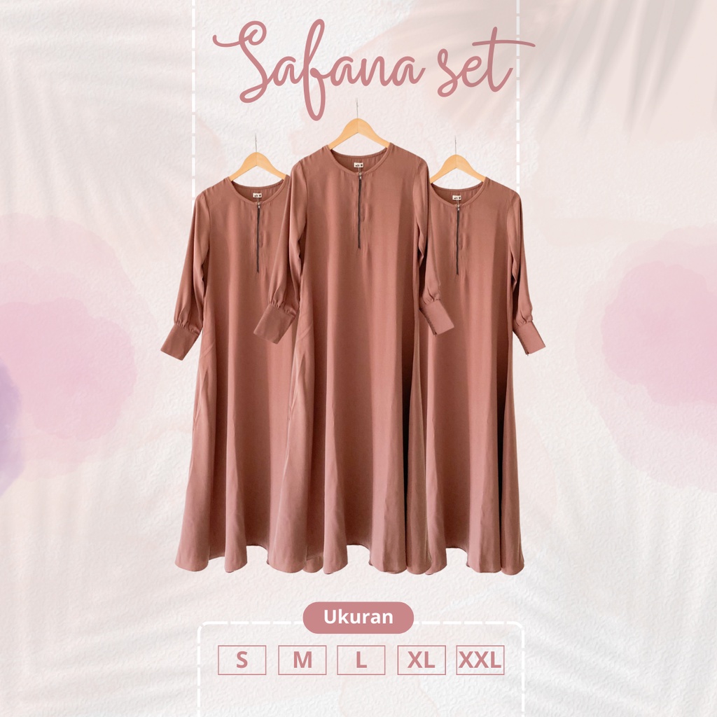 Gamis Safana Set Warna Pink | Safana Set | Gamis Safana Set | Gamis Polos | Gamis Pink | Gamis Safan