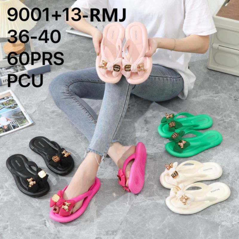 sandal balance 9001+13/sandal karet inport wanita model jepit variasi pita