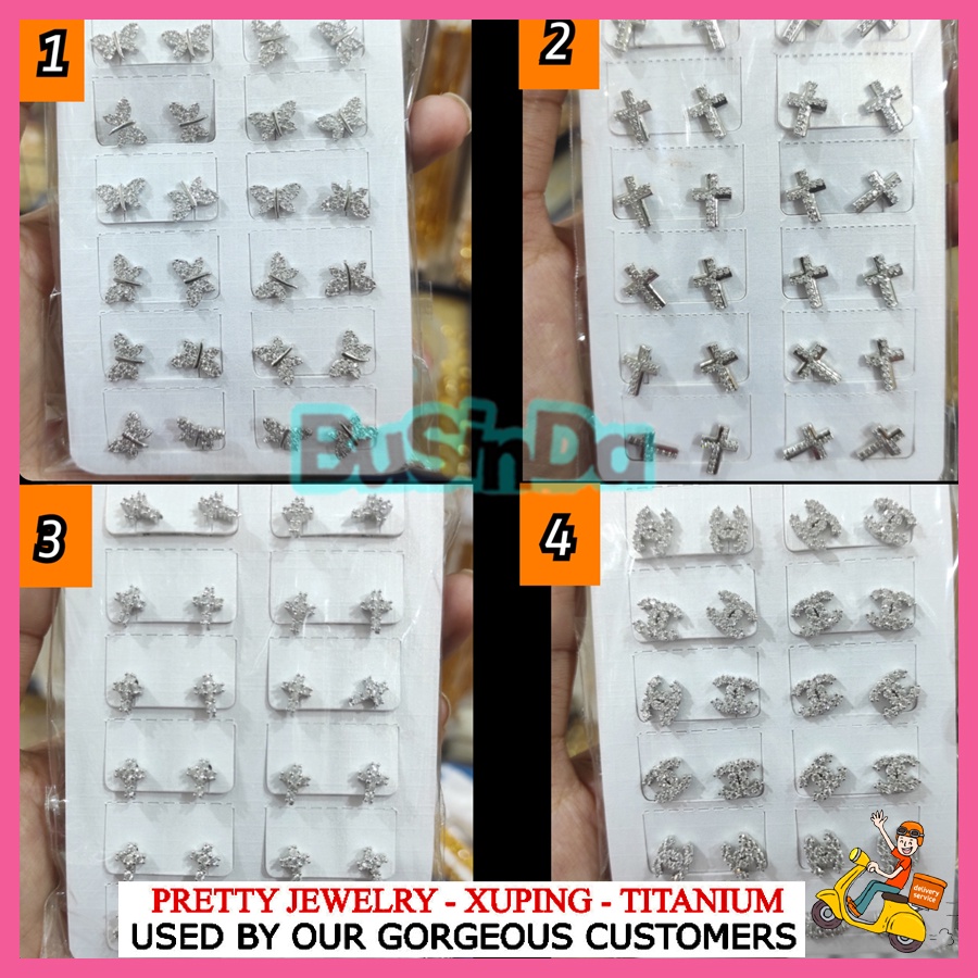 Xuping Perhiasan Fashion Anting Dewasa Anting Xuping Silver Model Tusuk Permata