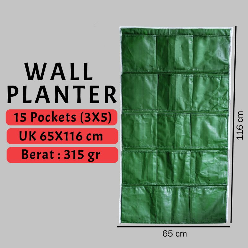 Wall Planter Bag 15 Kantong / Pot Tanaman / Pot Dinding ( Vertikal )