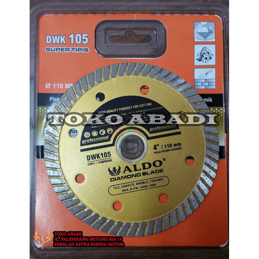Mata Potong Gerinda Granit Aldo DWK105 / Diamond Wheel Kering