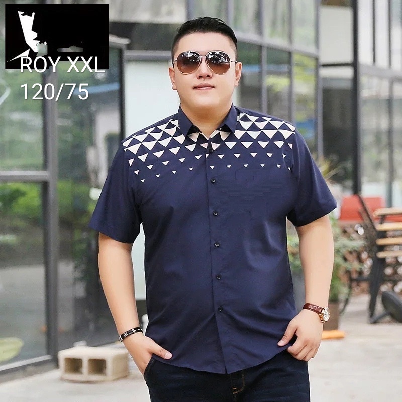 KEMEJA JUMBO PRIA COWOK LENGAN PENDEK ROY HEM BIGSIZE PREMIUM KEKINIAN