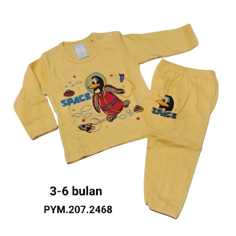 Baju bayi Piyama  /  Pakaian Bayi UNISEX  /  Baju Bayi Panjang   (0 - 6 BLN)