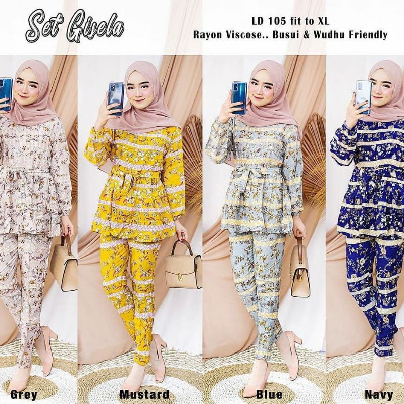 ONE SET RAYON TERMURAH / SETELAN MOTIF KATUN RAYON SERI 1 /HANISHA / RECA / MAURA SET /VEO SET (BTC)