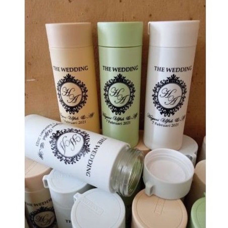 Souvenir pernikahan tumblr kaktus custom botol minum plus kemas