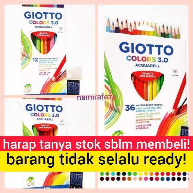 

GIOTTO COLORS 3.0 36 , 12 WARNA AQUARELL PENSIL WARNA PENCIL COLOUR COLOR GIOTO