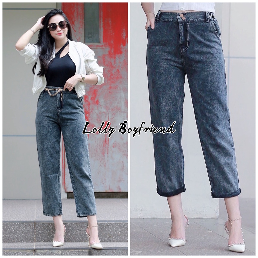 POPPY &amp; LOLLY BOYFRIEND JEANS/ KOREAN JEANS TALI SILANG