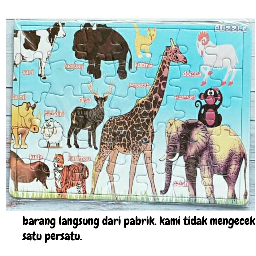 puzzle mainan anak karakter animal zoo kebun binatang safari