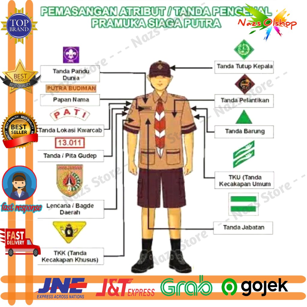 Atribut Tanda Pengenal Pramuka Siaga Putra Shopee Indonesia