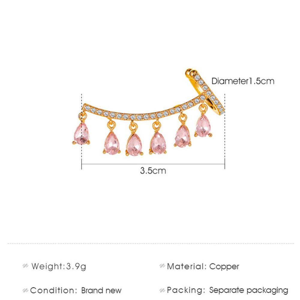 Timekey 1PC Anting Tusuk Gantung Wanita Desain Tetesan Air Hias Kristalzircon Untuk Hadiah A3K4