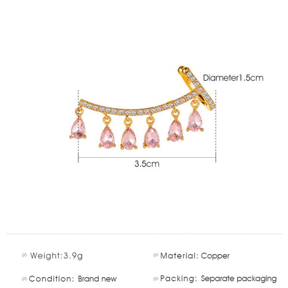 Timekey 1PC Anting Tusuk Gantung Wanita Desain Tetesan Air Hias Kristalzircon Untuk Hadiah A3K4