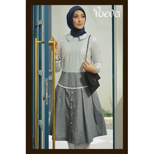 POEVA Short Dress In Sky Reverie PV-0521004 SKYSCRAPER ARCHITECTS