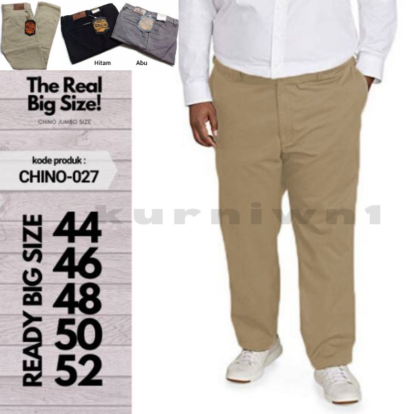 Celana Chino Panjang Pria Big Size Jumbo, Bahan Melar Elastic Original Reguler Fit, Distro Premium