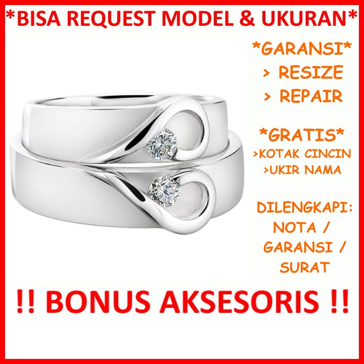 Garansi Emas  Putih Asli  Bisa Pesan Model Cincin  Couple  