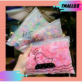 ♥TMALL88♥ Ikat Rambut H160 28/100/1000Pcs Bag Elastis Warna Polos Gaya Korea untuk Wanita